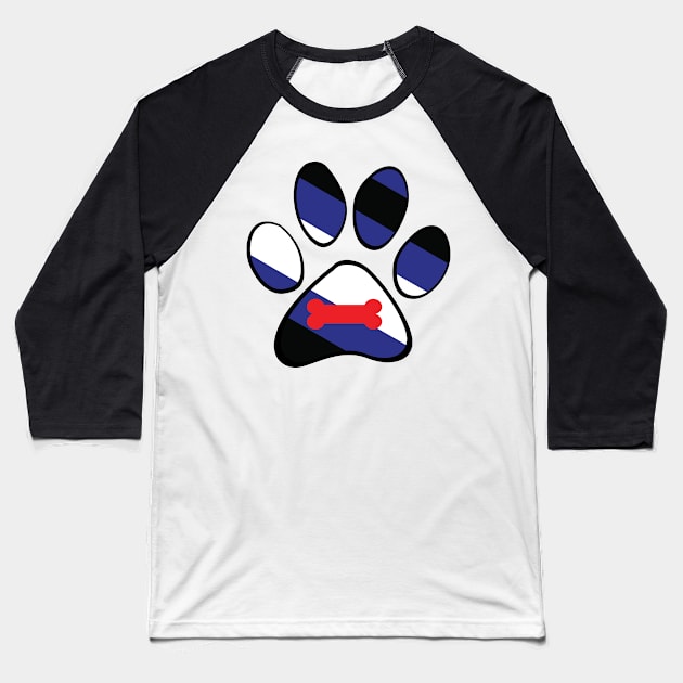 Puppy Pride Paw Baseball T-Shirt by HyperOtterDesigns